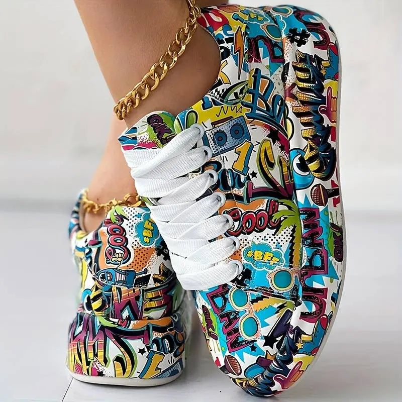Pantofi cu platformă cu șireturi din grafit cu profil redus pentru femei Pantofi de mers ocazional