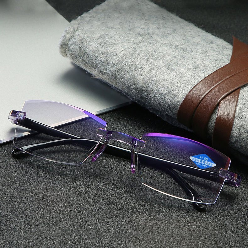 Ochelari din safir cu duritate ridicată, anti-albastru, ochelari progresivi pentru utilizare îndelungată și aproape, ochelari dubli pentru lectură